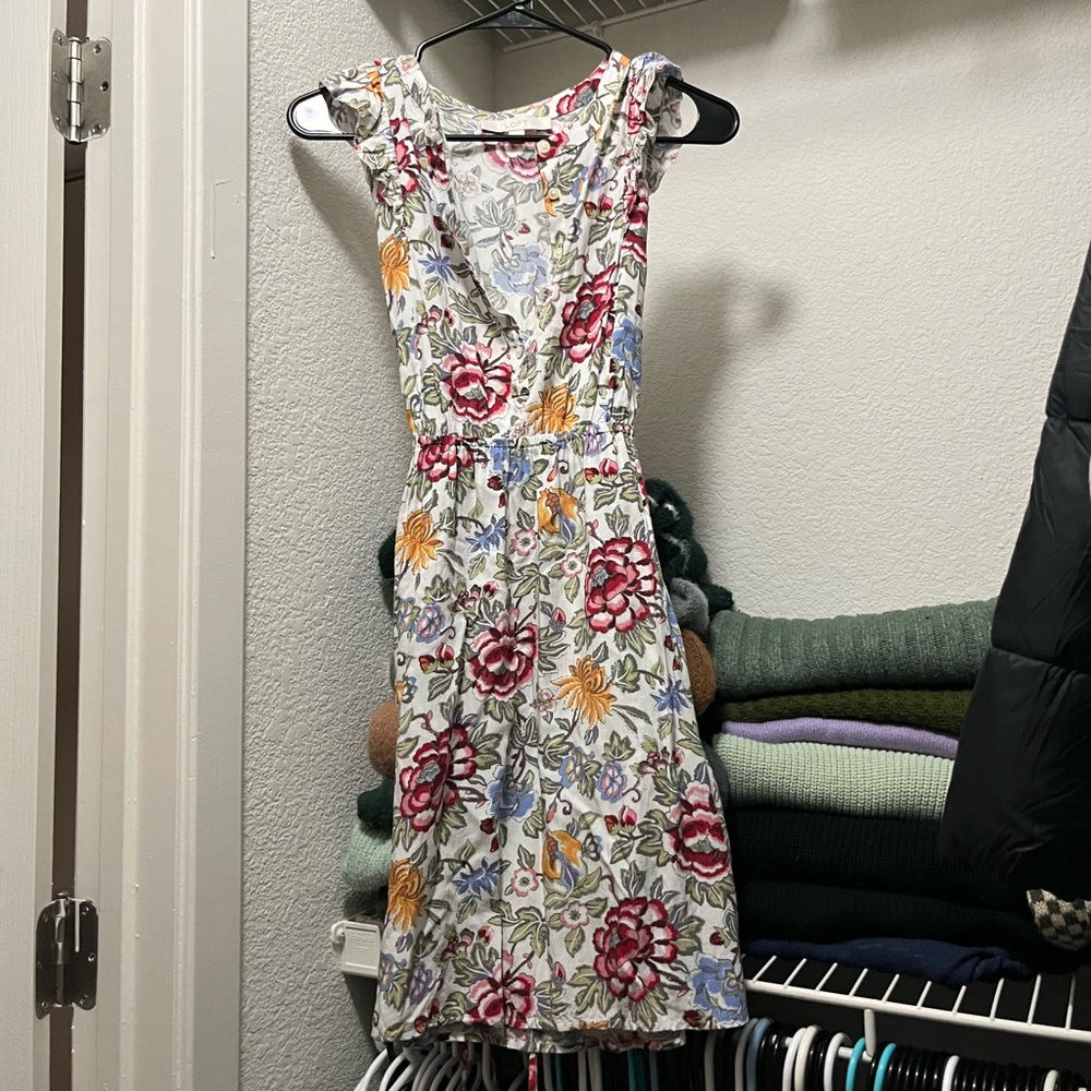 floral patterned white dress